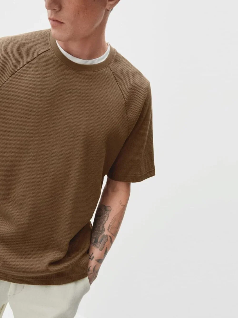 👕 Everlane Waffle Weave Thermal Tee Bundle - 2 NWT - Size XXL - Walnut - Picture 3 of 5